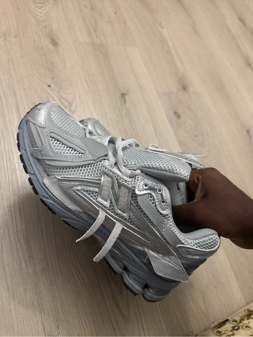 New Balance Silver Mesh Running Sneakers